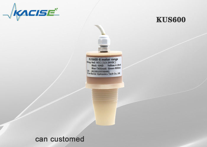KUS600 IP68 Capteur de niveau d'eau à ultrasons étanche avec une portée de 0,6 m à 5 m et un boîtier PVDF