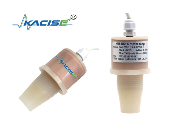 IP68 5m compteur de niveau d'eau à ultrasons sortie RS485 capteur de niveau de liquide PVDF KUS600