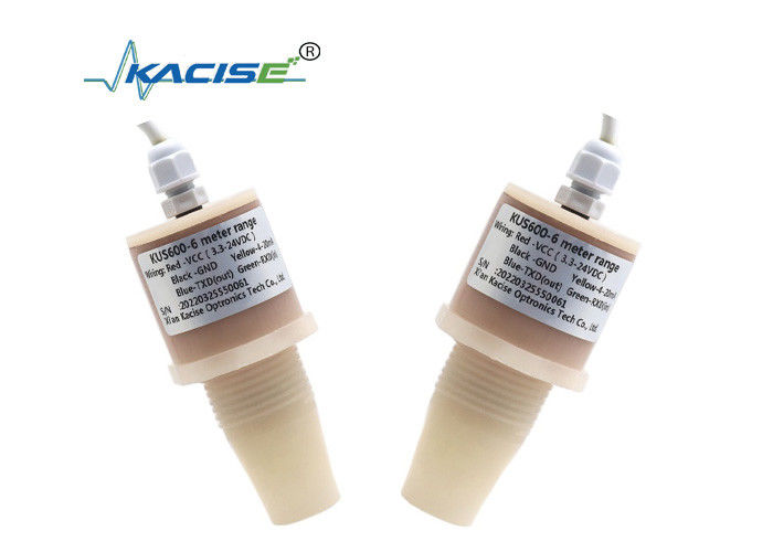 Capteur de niveau d'eau ultrasonique de faible puissance 3.3V d'entrée IP68 imperméable à l'eau de 5 m de portée de détection KUS600B avec sortie RS485
