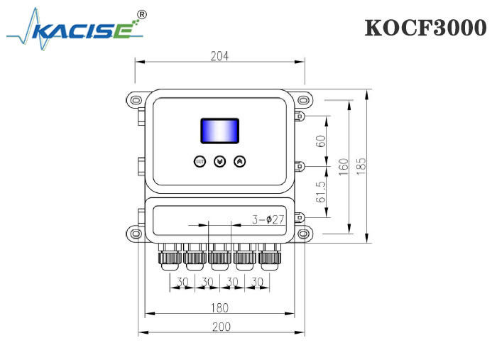 Mètre de débit à canal ouvert à ultrasons KOCF3000 avec une précision de mesure de 0,5% et communication par protocole MODBUS pour la mesure sans contact