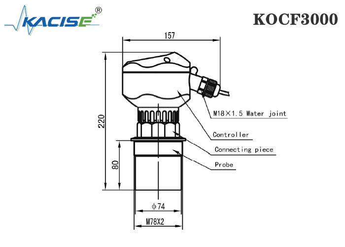 Mètre de débit à canal ouvert à ultrasons KOCF3000 avec une précision de mesure de 0,5% et communication par protocole MODBUS pour la mesure sans contact