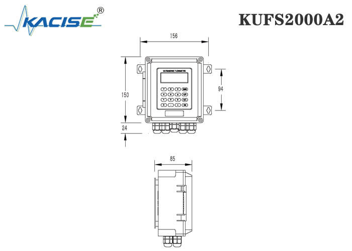 Mètre de débit ultrasonique à insertion murale KUFS2000A2 pour tuyau DN50-DN6000 avec mesure bidirectionnelle et interface RS485 MODBUS