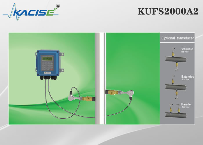 Compteur de débit ultrasonique d'insertion de bâti du mur KUFS2000A2 pour la taille DN50 - tuyau DN6000