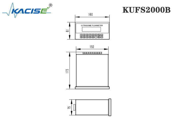 Débitmètre ultrasonique à insertion à montage sur panneau KUFS2000B avec une précision de ± 1 % pour les tuyaux DN50-DN6000 et l'interface MODBUS RS485