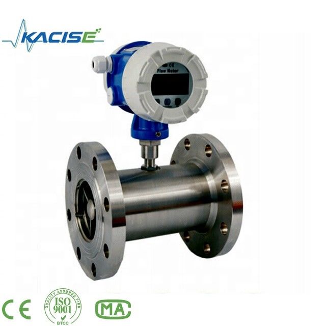 Mètre de débit de turbine à haute précision ±0,2% pour le diesel et l'huile de combustion avec alimentation 24VDC et construction en acier inoxydable