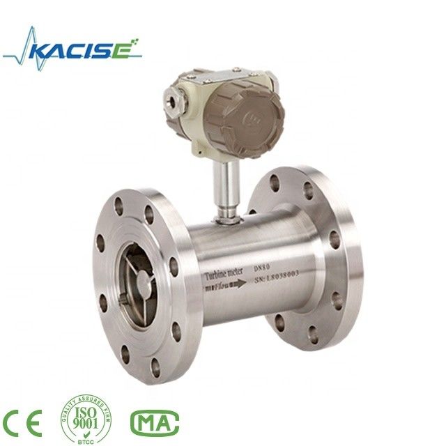 Mètre de débit de turbine à haute précision ±0,2% pour le diesel et l'huile de combustion avec alimentation 24VDC et construction en acier inoxydable