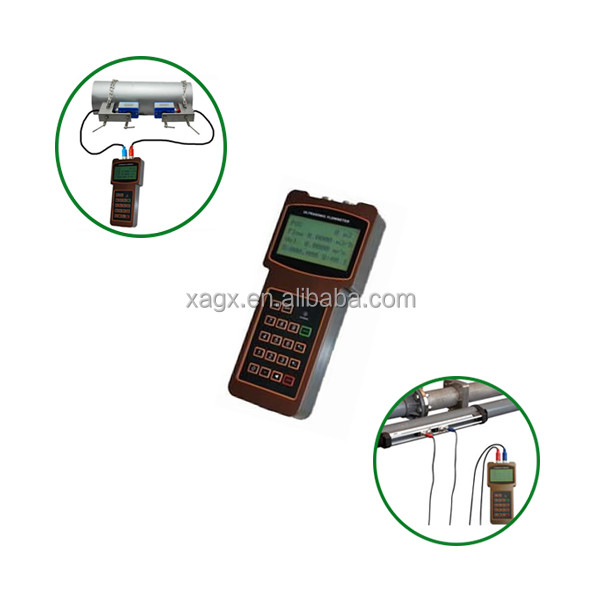 Compteur de débit d'eau à ultrasons portable à faible coût en Chine avec alimentation électrique 3 * 1,2V batterie ou adaptateur AC90 ~ 260V