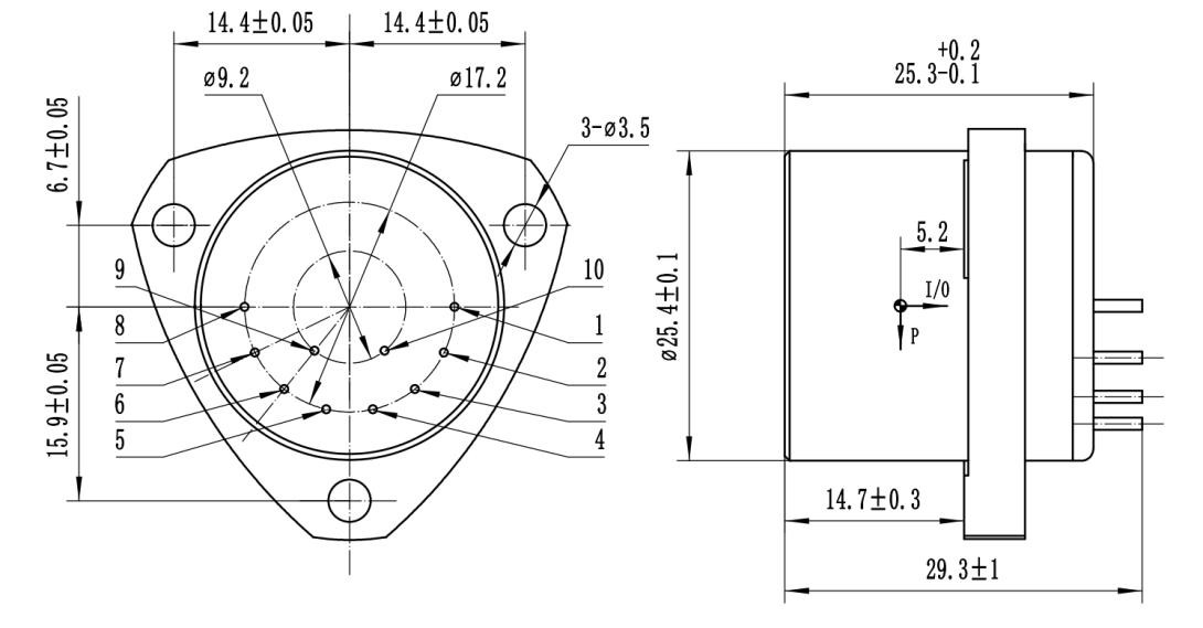 Unité de mesure de l'accélération du capteur de vibration militaire avec une valeur de déviation K0/K1≤±3 mg