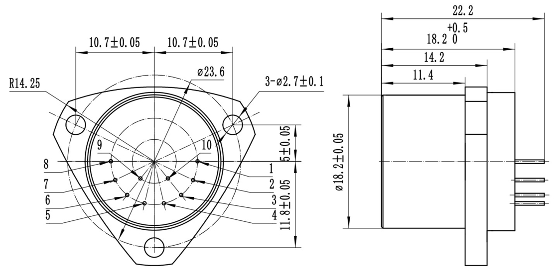 Sensor d'accéléromètre de petite taille de 18,2 mm x 23 mm de haute précision avec une bande passante de 800 à 2500 Hz
