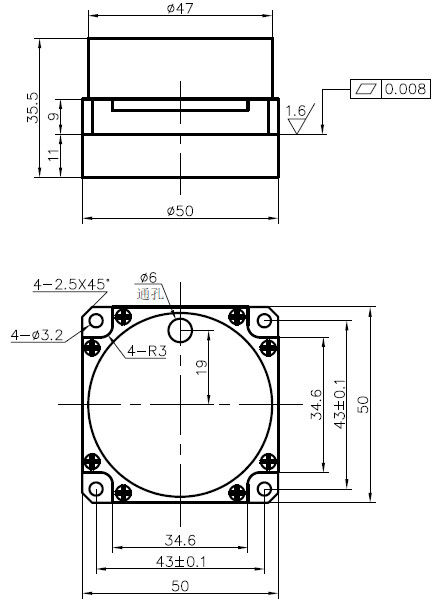 Gyroscope à fibre optique et capteur de vitesse angulaire avec une plage dynamique ± 900°/s, une marche aléatoire ≤ 0,01°/h^1/2 et une déviation de biais ≤ 0,3°/h pour les systèmes inertiels