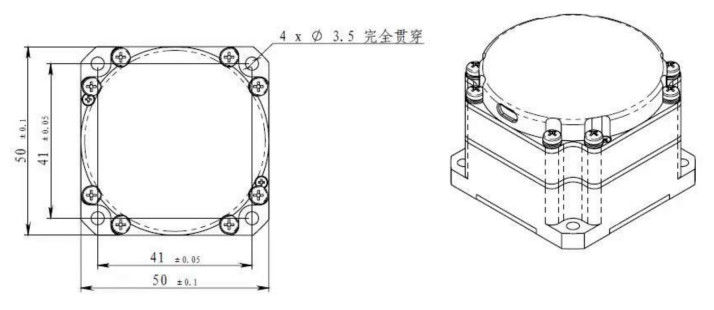 Gyroscope à fibre optique et capteur de vitesse angulaire avec une plage dynamique ± 900°/s, une marche aléatoire ≤ 0,01°/h^1/2 et une déviation de biais ≤ 0,3°/h pour les systèmes inertiels