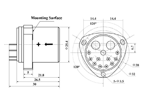 Sensor d'accéléromètre à quartz industriel avec une plage d'entrée ± 80 g et un seuil < 5 μ g