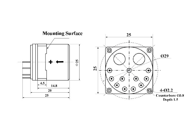 Capteur d'accélération au quartz pour la surveillance des vibrations mécaniques avec une plage d'entrée ± 10 g