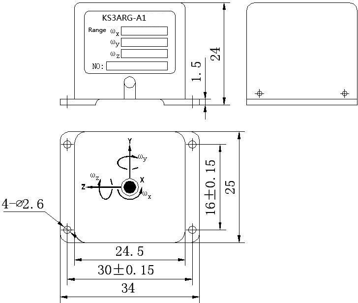Gyroscope triaxiale à faible puissance, peut être appliqué aux robots, température de stockage -65 ~ +125 (((°C), poids ≤40 ((g