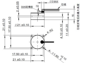 Large bande basse puissance Axe unique fourche à réglage en quartz Résolution du gyroscope ≤ 0,01°/s Poids < 100g
