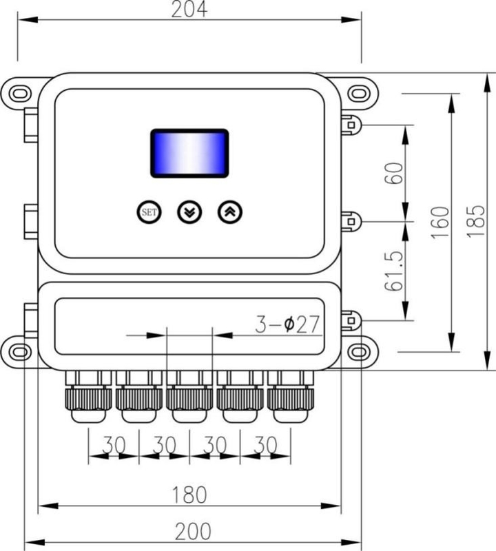 IP65 0-99999.99m3/h Mètre de débit ultrasonique avec matériau POM ABS à coque divisée