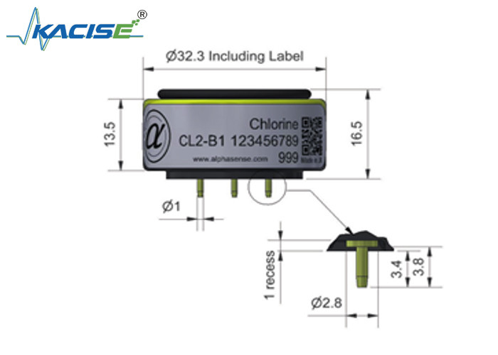 20 Résolution de portée 0,02 CL2-B1/CL2-B1 Capteur de chlore pour une détection précise