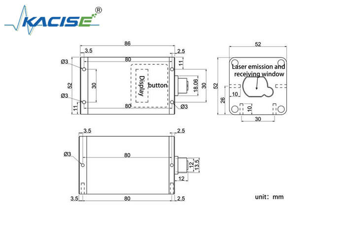 Capteur de portée laser de haute précision KLSB Robotics avec une précision de ±3 mm, une protection IP67 et une portée de 30 à 150 m