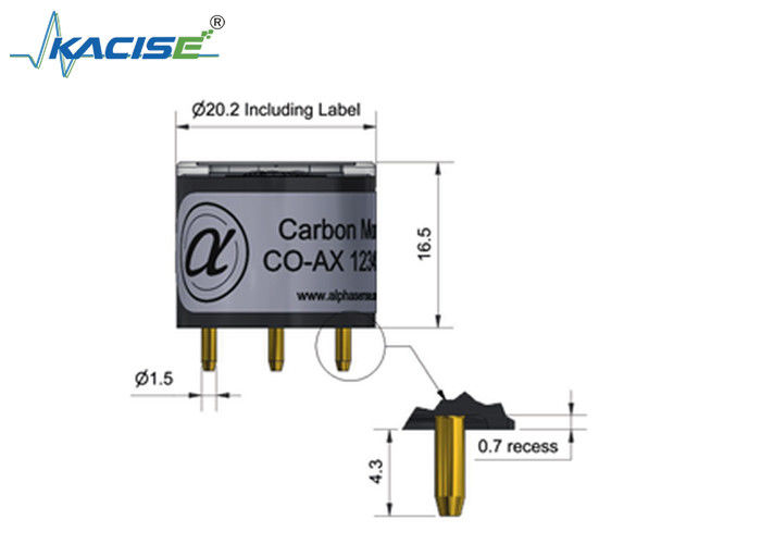 Capteur électrochimique de monoxyde de carbone CO-AX/CO-AX+ à faible sensibilité croisée à l'hydrogène
