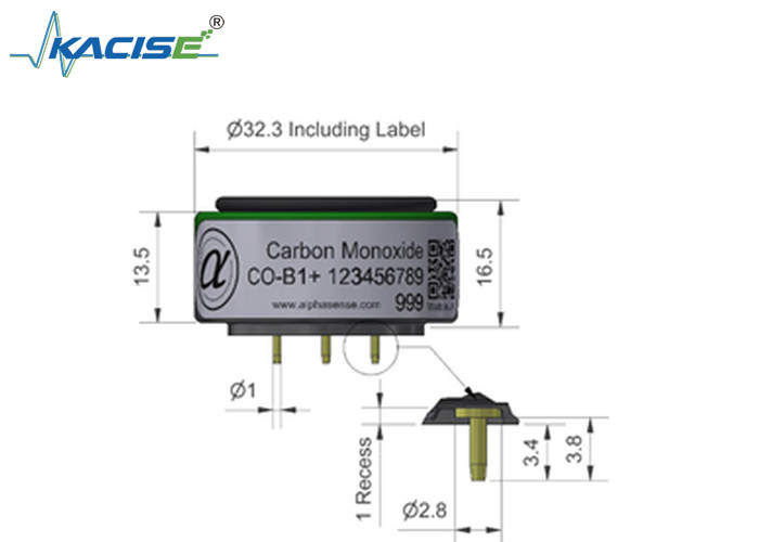 Capteur de monoxyde de carbone CO-B1/CO-B1 Courant zéro ± 4 Plage 5000 pour une détection précise