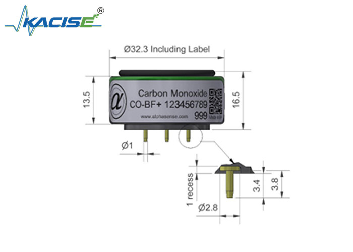 Temps de réponse du capteur de monoxyde de carbone CO-BF/CO-BF 25 Résolution 0,5 pour les appareils industriels