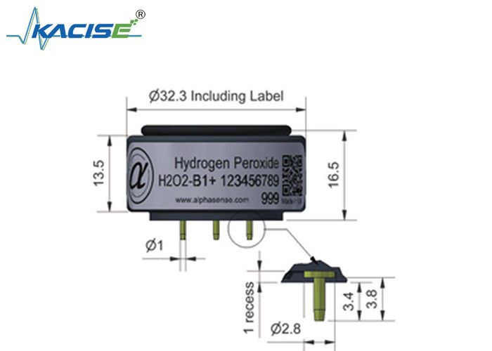 Sensor de peroxyde d'hydrogène H202-B1/H202-B1+ avec portée 2000, temps de réponse < 25 et courant zéro < ± 4