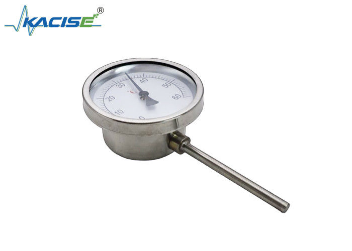 Thermomètre bimétallique en acier inoxydable 304/316 avec longueur de tige personnalisable et certifié EN 13190 ou ASME B40.3