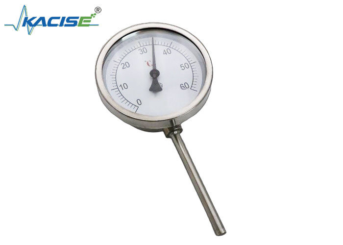 Thermomètre bimétallique en acier inoxydable 304/316 avec longueur de tige personnalisable et certifié EN 13190 ou ASME B40.3
