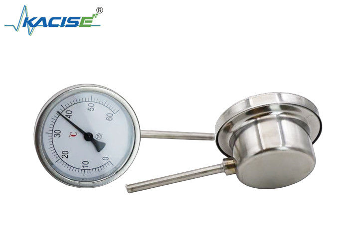 Thermomètre industriel bimetallique WSS-411W en acier inoxydable 304/316, longueur de tige personnalisable et aucune alimentation électrique n'est requise