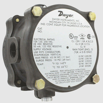 Pressostat différentiel antidéflagrant Dwyer (Modèles 1950G-0-B-120-NA & 1950G-00-B-240)