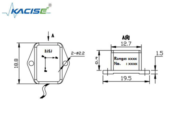 Sensor d'accélération à trois axes léger K-3JSJ-001 /accéléromètre triaxiale à grande vitesse 0~3 V