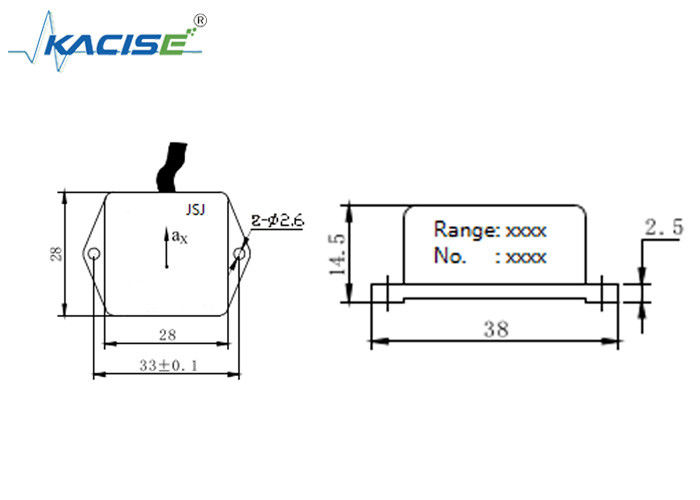 Capteur d'accéléromètre uniaxial de 0,5 à 4,5 V de sortie ± 1 g de portée et de large portée de mesure