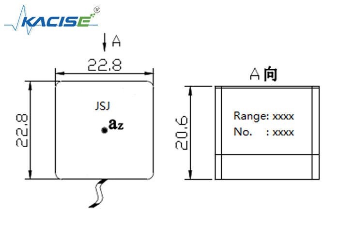 Capteur d'accéléromètre linéaire à aspiration magnétique avec module uniaxial et gamme de vibrations de ±10 g