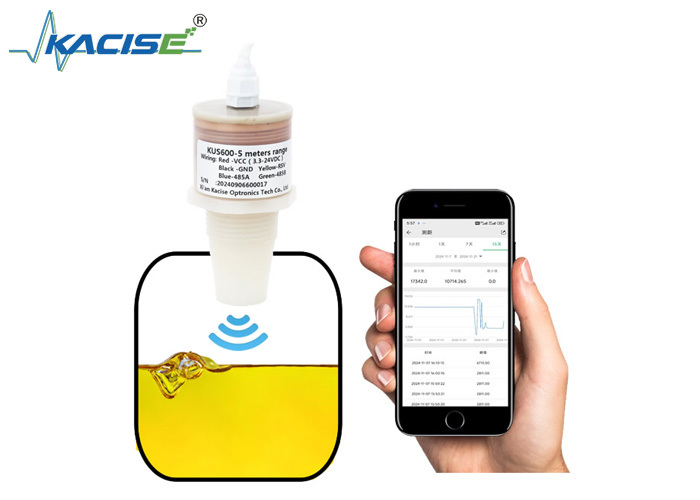 PVDF 5m compteur de niveau d'eau à ultrasons intelligent 5V RS485 sortie capteur de niveau de liquide KUS600
