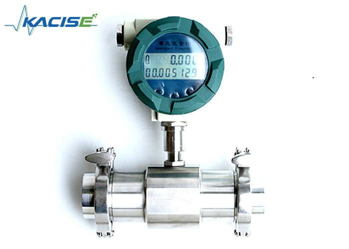 Mètre de débit de turbine à impulsion analogique de haute précision Type sanitaire pour l'huile d'olive et l'huile de palme