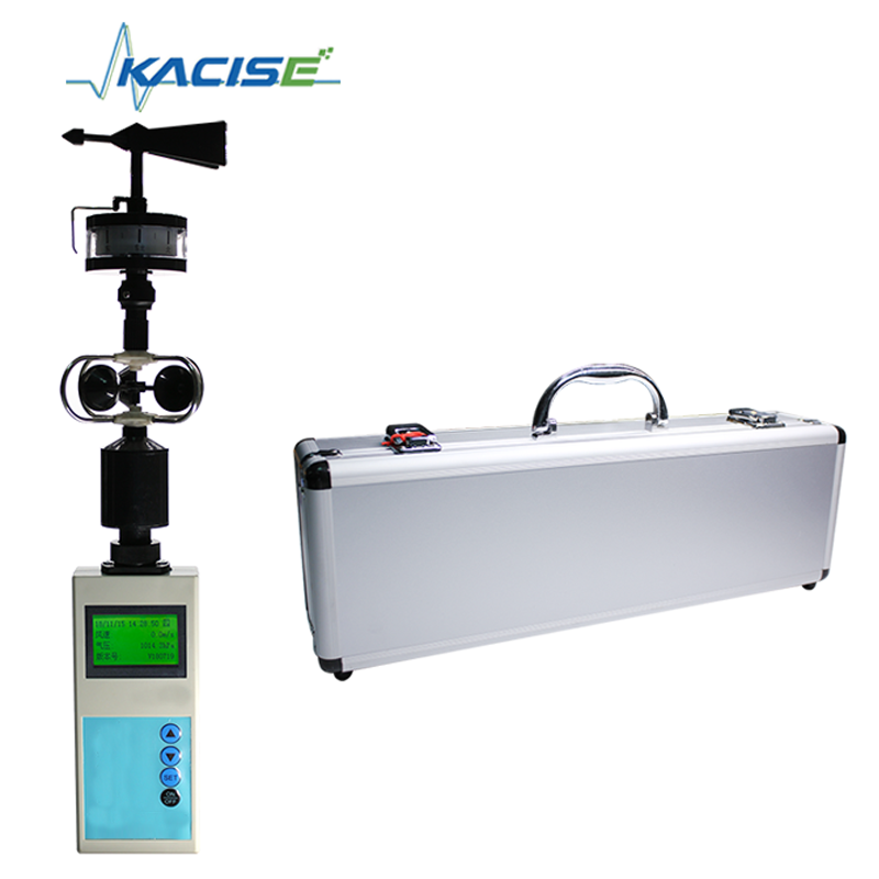 Station météo portable KQL-QXY avec 16 directions de boussole, direction du vent, écran LCD rétroéclairé 128 x 64 et stockage de 38 000 enregistrements