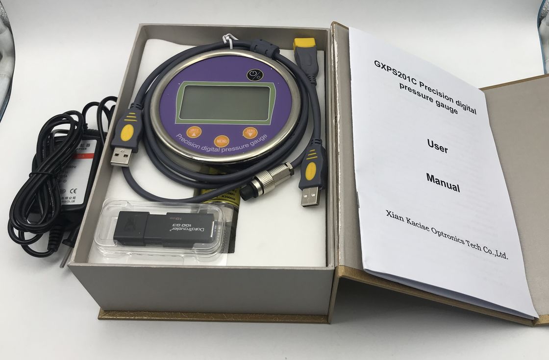 GXPS201C, jaugeur de pression numérique de haute précision en acier inoxydable avec bouton tactile et enregistreur de données